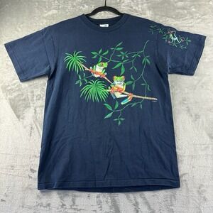 VTG 90's Natural Wonders T-Shirt Men's L Blue Tree Frogs Single Stitch USA Tee